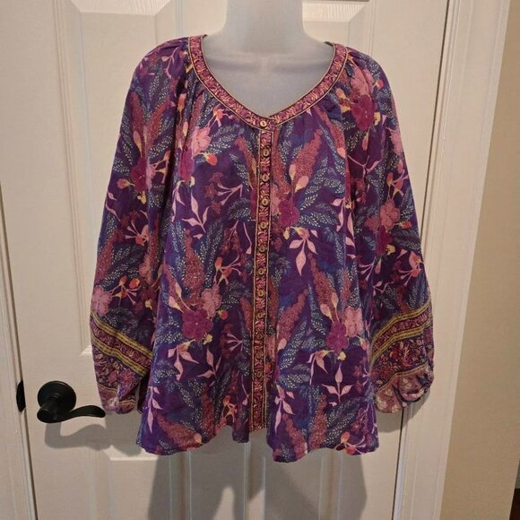 Spell & The Gypsy Collective Bianca Blouse in Wisteria Size XS - Picture 4 of 13